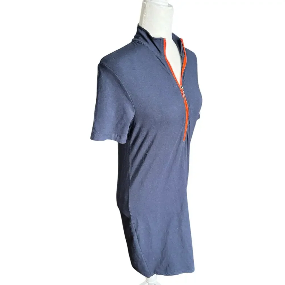 Anatomie Women's Navy Dress with Orange Zipper